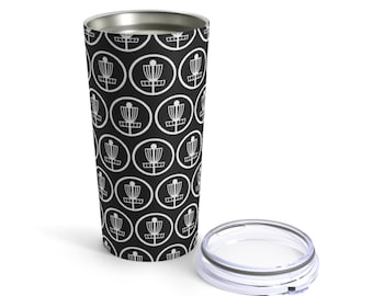 Disc golf basket stainless steel double wall tumbler travel mug 20 oz