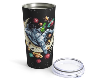 Astronaut 420 high in space cannabis humor stainless steel double wall tumbler travel mug 20 oz