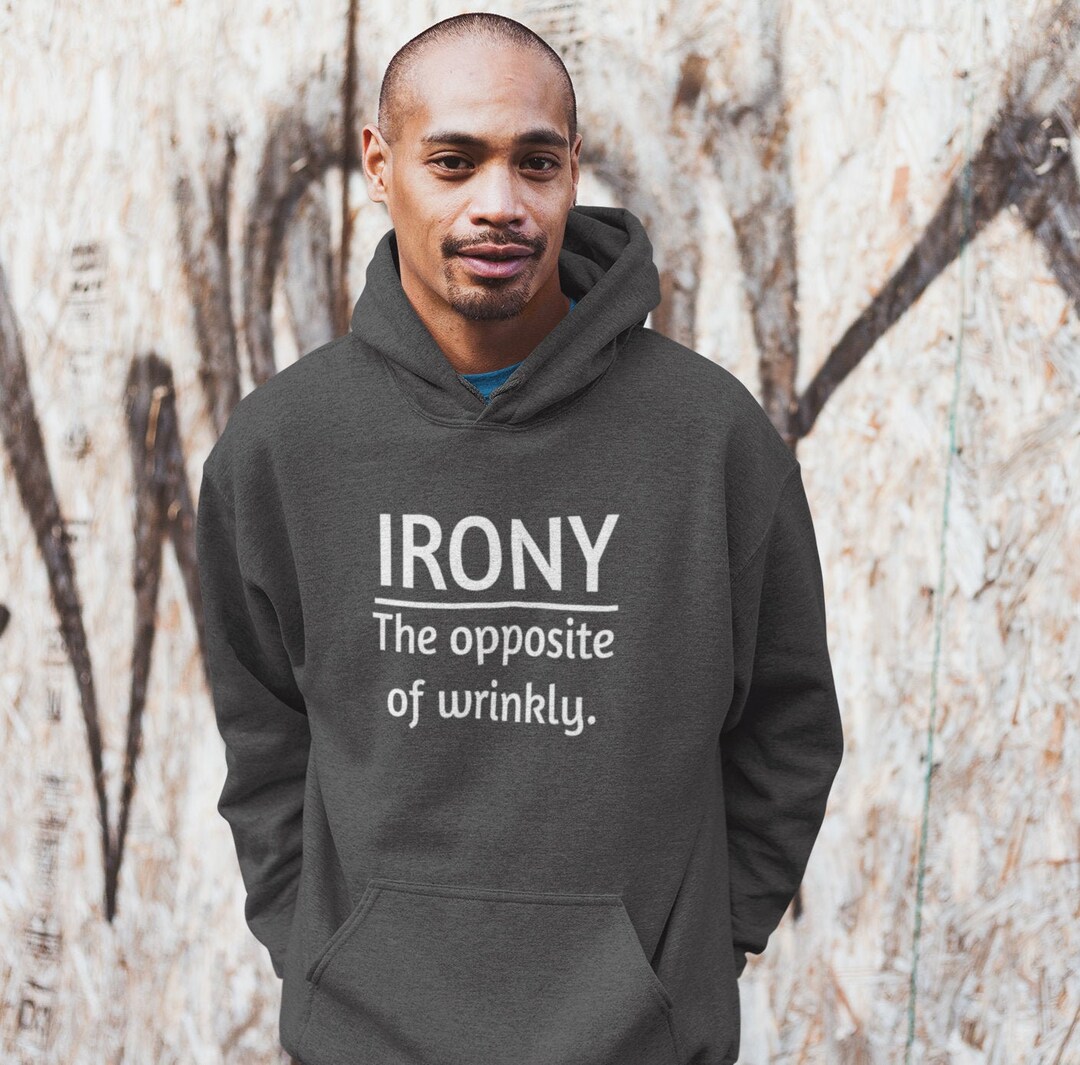 Funny Irony Pun Hoodie. Sarcastic Grammar Antonyms Humor. Etsy