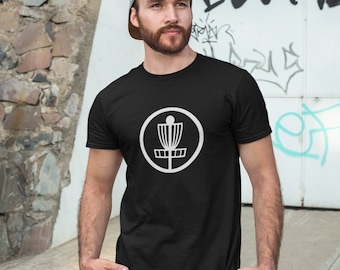 Disc golf basket T-shirt. Unisex frisbee golf short sleeve tee