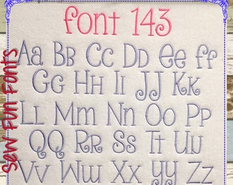 Font Monogram #143 Machine Embroidery Monogram Font Alphabet Design Set, 4 Sizes Included,  INSTANT DOWNLOAD ~ BX Format Now Available