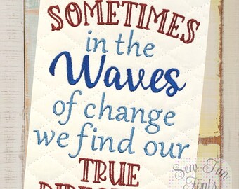 Waves Verse Embroidery Design, Pocket Pillow, 5x7 Hoop (INSTANT DOWNLOAD)