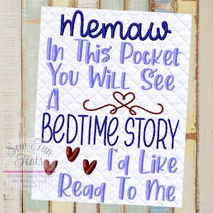 Memaw In This Pocket Embroidery Design, Machine Embroidery, Pocket Pillow Design, 5x7 Hoop, INSTANT DOWNLOAD