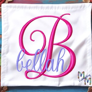 Font Monogram #129 Machine Embroidery Cursive Script Monogram Font Alphabet Design Set ~ BX Format