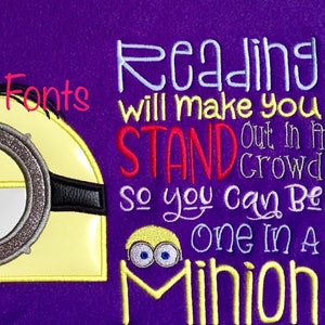 Reading Makes You Stand Out In A Crowd, Reading Saying, Book Saying, Book Pillow Subway Art Machine Embroidery Design INSTANT DOWNLOAD image 4