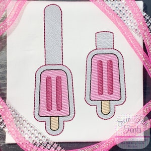 ITH Summer Popsicle Key Fob Design Machine Embroidery, Snap Tab Key Fob, Key Chain, In The Hoop Embroidery Design