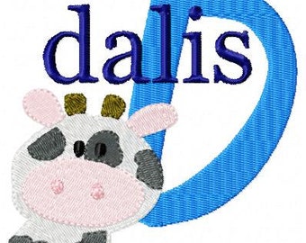 Moo Cow Machine Embroidery Monogram Font Alphabet Design Set INSTANT DOWNLOAD