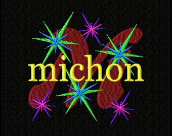 Fireworks Machine Embroidery Monogram Font Alphabet Design Set INSTANT DOWNLOAD
