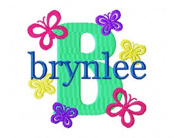 Butterfly Machine Embroidery Monogram Font Alphabet Design Set INSTANT DOWNLOAD