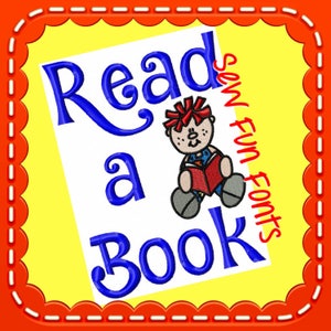Read A Book Ragdoll Reading Saying, Embroidery Saying, Reading Pillow, Pillow Saying Subway Art Machine Embroidery Design INSTANT DOWNLOAD