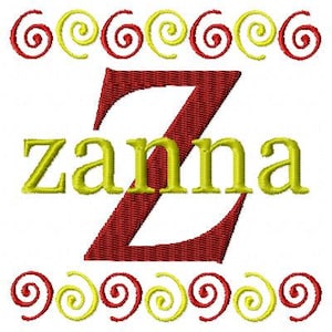 Swirls Machine Embroidery Monogram Font Alphabet Design Set INSTANT DOWNLOAD