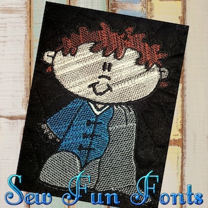 Bedtime Boy Embroidery Design, Sketch Design, 4 Sizes Included, Machine Embroidery Design, Embroidery Design,  INSTANT DOWNLOAD