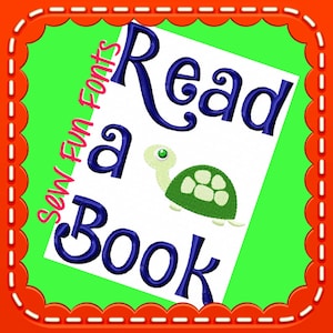 Read A Book Turtle Reading Saying, Embroidery Saying, Reading Pillow, Pillow Saying Subway Art Machine Embroidery Design INSTANT DOWNLOAD