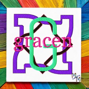 Illusions Square Machine Embroidery Monogram Font Alphabet Design Set INSTANT DOWNLOAD