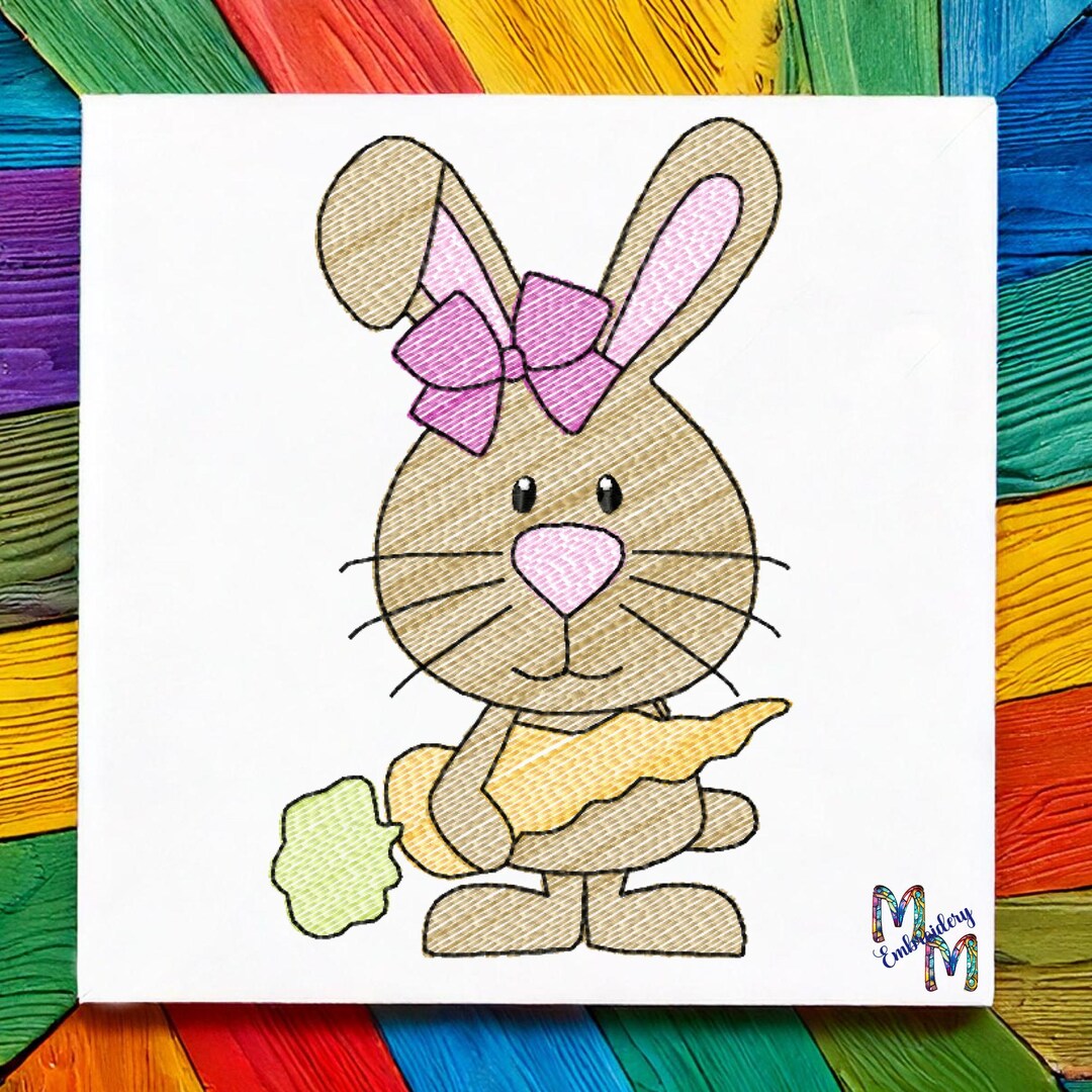 Bunny, Rabbit, Easter Bunny, Girl Bunny Wispy Design, Bunny Embroidery ...