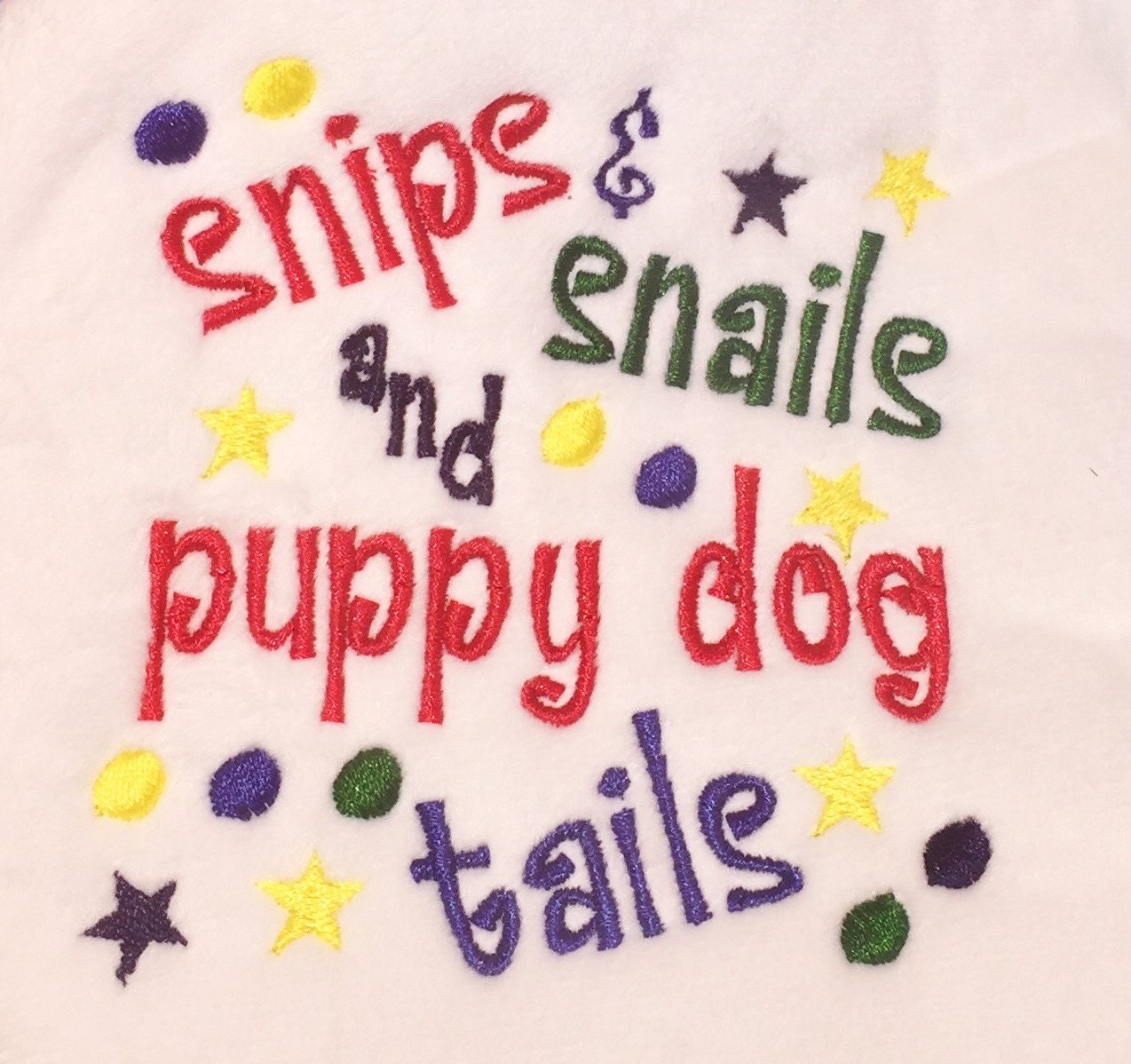 Snips And Snails And Puppy Dog Tails Machine Embroidery Single Etsy