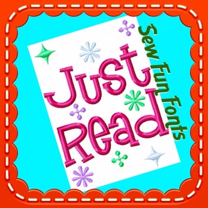 Just Read Simple Quick Sew Reading Saying, Embroidery Saying, Reading Pillow Saying, Subway Art Machine Embroidery Design INSTANT DOWNLOAD
