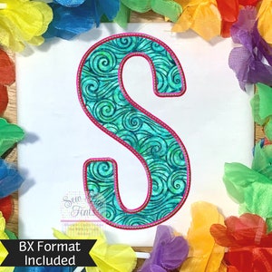 Suburban Flamingo with Bean Top Applique Embroidery Font #054- 8 Sizes - Font Sizes 2&quot; Up to 8&quot; - BX Format Included