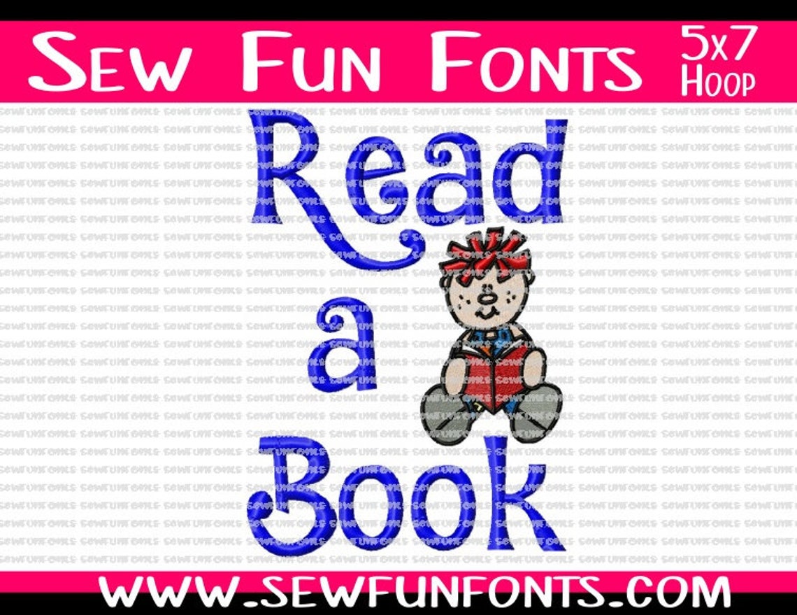 Read A Book Ragdoll Reading Saying Embroidery Saying Reading Etsy