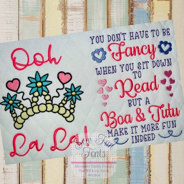 You Don't Have To Be Fancy Girl Embroidery Design, Reading Pillow Design, Pocket Pillow Design, 3 Sizes Included INSTANT DOWNLOAD