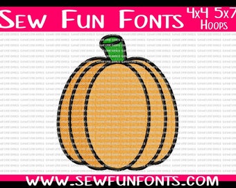 Pumpkin Filled Stitch Machine Embroidery Design, 4 Sizes (Instant Download)