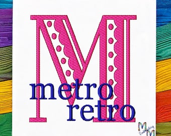 Conjunto de diseños de alfabetos y fuentes de monogramas para bordar a máquina con monograma de fuente n.° 016 - DESCARGA INSTANTÁNEA - Formato BX incluido
