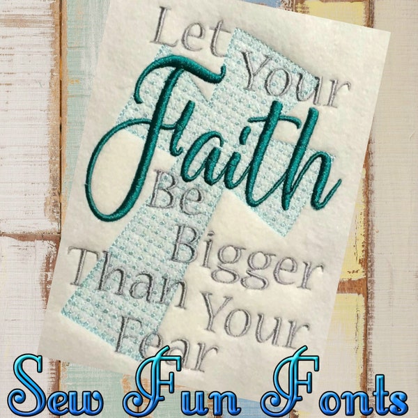 Let Your Faith Be Bigger Than Your Fear Design, Reading Pillow Saying Pocket Pillow, 5x7 Hoop, Machine Embroidery Design INSTANT DOWNLOAD