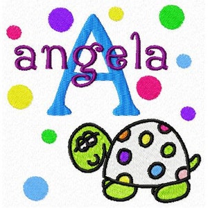 Turtle Dots Machine Embroidery Monogram Font Alphabet Design Set INSTANT DOWNLOAD