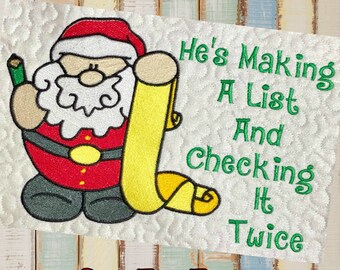 Weihnachten Nikolaus Stickdatei, Lesetaschenkissen, 3 Größen (Instant Download)
