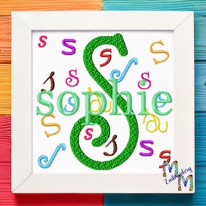 Alphabet Soup Machine Embroidery Monogram Font Alphabet Design Set INSTANT DOWNLOAD