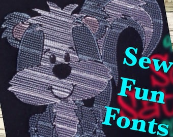 Diseño de bordado a máquina de Wispy Skunk (descarga instantánea)