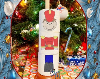 Toy Soldier Nutcracker TP Stacker, Christmas Toilet Paper Embroidery Design, Sketch Stitch, Fits 4x4 Hoops