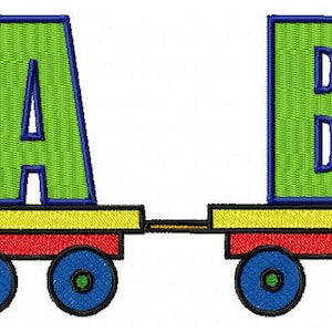Train Machine Embroidery Monogram Font Alphabet Design Set INSTANT DOWNLOAD