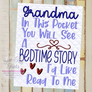 Grandma In This Pocket Embroidery Design, Machine Embroidery, Pocket Pillow Design, 5x7 Hoop, INSTANT DOWNLOAD