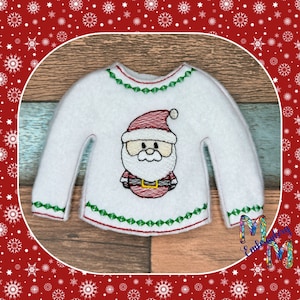 Maglione elfo ~ Babbo Natale ricamo design - ITH Design, In The Hoop Design, 5x7 Hoop