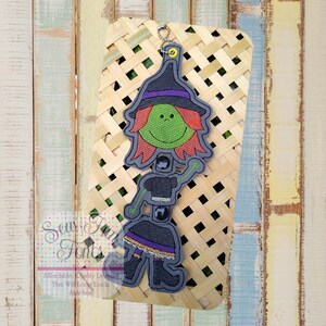 Hexe Snap Mixer, Schlüsselanhänger Maschine Stickerei Design, Halloween Stickerei Design, ITH Schlüsselanhänger, Schlüsselanhänger Stickerei Design