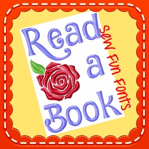 Read A Book Rose Reading Saying, Embroidery Saying, Reading Pillow, Pillow Saying Subway Art Machine Embroidery Design INSTANT DOWNLOAD