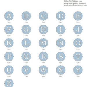Embossed Monogram Font 1 - 26 Machine Embroidery Designs - 2, 3, 4, 5 ...