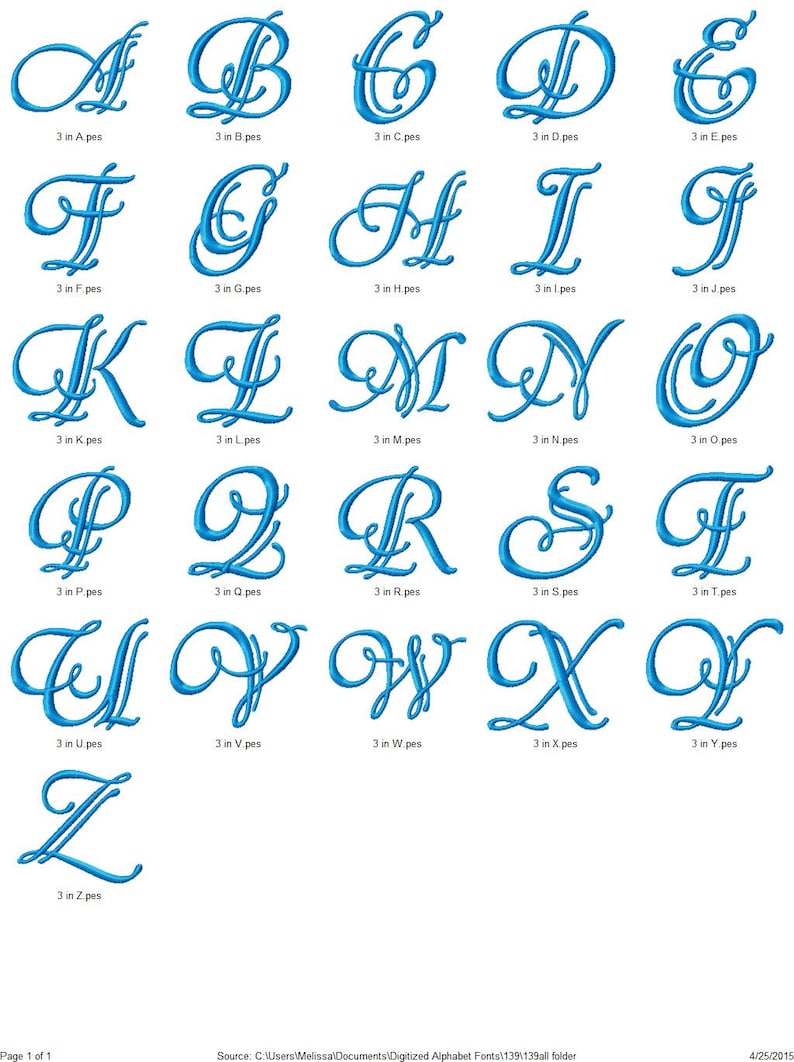 Font Monogram 139 Machine Embroidery Monogram Font Alphabet Design Set INSTANT DOWNLOAD BX Format Now Available image 3