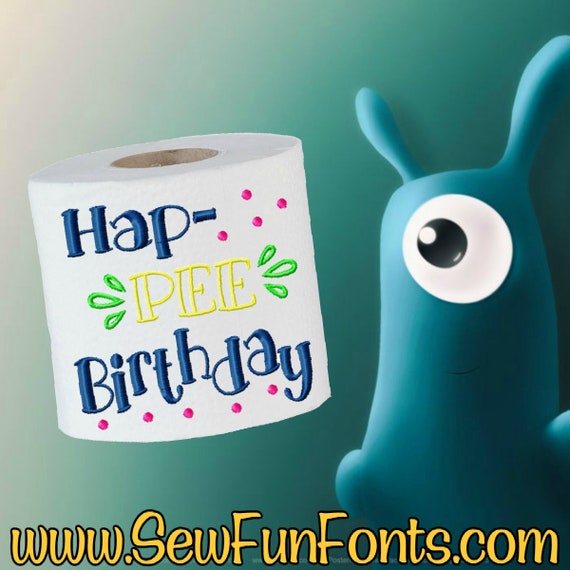 Hap Pee Anniversaire Papier Toilette Rouleau Broderie Design Etsy Hap Pee Anniversaire Papier Toilette Rouleau Broderie Design Etsy