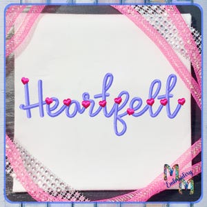 Heartfelt - Font Monogram #160 Machine Embroidery Font Alphabet Letters - Valentine&#39;s Day Heart Font - 3 Sizes - BX Format Included