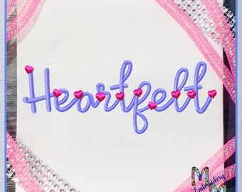 Heartfelt - Font Monogram #160 Machine Embroidery Font Alphabet Letters - Valentine's Day Heart Font - 3 Sizes - BX Format Included