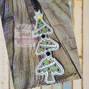 Albero di Natale Snap Mixer, Albero Chiave Fob Macchina Ricamo Design, Natale Ricamo Design, ITH Key Fob, Key Chain Ricamo Design