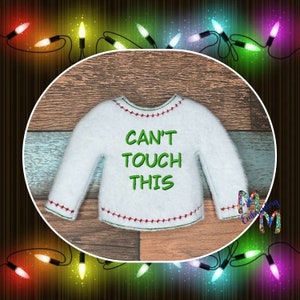 Maglione elfo ~ Non toccare questo ricamo natalizio - ITH Design, In The Hoop Design, Telaio 5x7