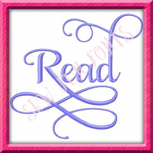 Read ~ Simple Word Saying Reading Saying, Embroidery Saying, Reading Pillow Saying,Machine Embroidery Design, 5 Sizes ~ INSTANT DOWNLOAD
