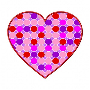 Heart Applique Machine Embroidery Single Design ~ 5 Sizes ~ INSTANT DOWNLOAD