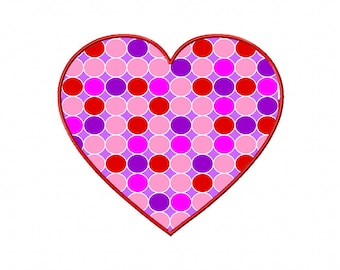 Heart Applique Machine Embroidery Single Design ~ 5 Sizes ~ INSTANT DOWNLOAD