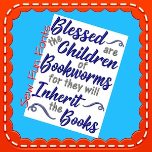 Blessed Are The Children Reading Saying, Embroidery Saying, Reading Pillow Saying Subway Art Machine Embroidery Design INSTANT DOWNLOAD