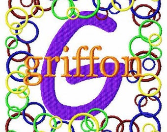 Rings Machine Embroidery Monogram Font Alphabet Design Set INSTANT DOWNLOAD