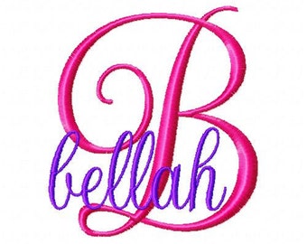 Font Monogram #129 Machine Embroidery Cursive Script Monogram Font Alphabet Design Set ~ BX Format